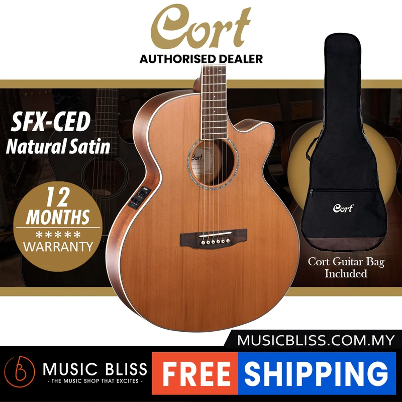 Cort SFX-CED Acoustic Guitar with Bag - Natural Satin