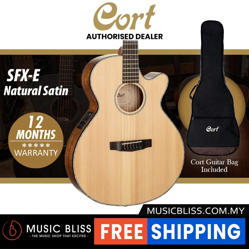 Cort SFX-E Acoustic Guitar with Bag - Natural Satin