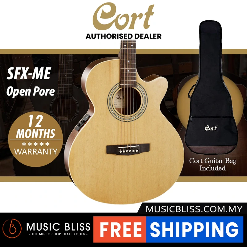 Cort SFX-ME Acoustic Guitar with Bag - Open Pore