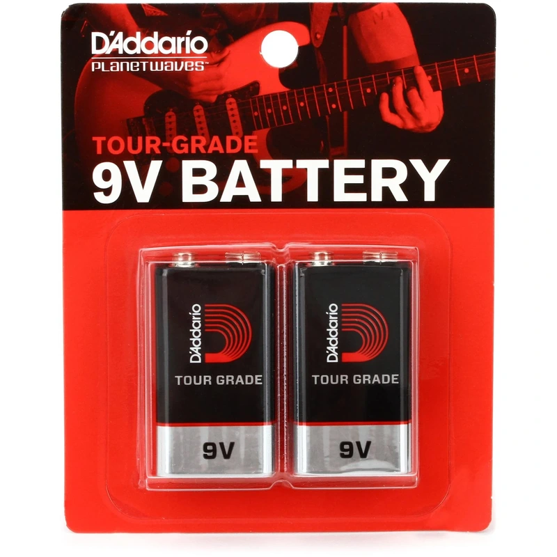 D'Addario 9V Alkaline Battery - 2-pack