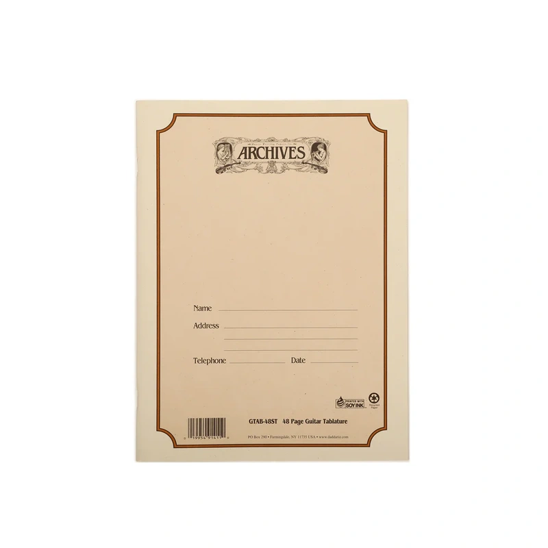 D'addario Archives Standard 48 Pages Bound Manuscript Paper Book