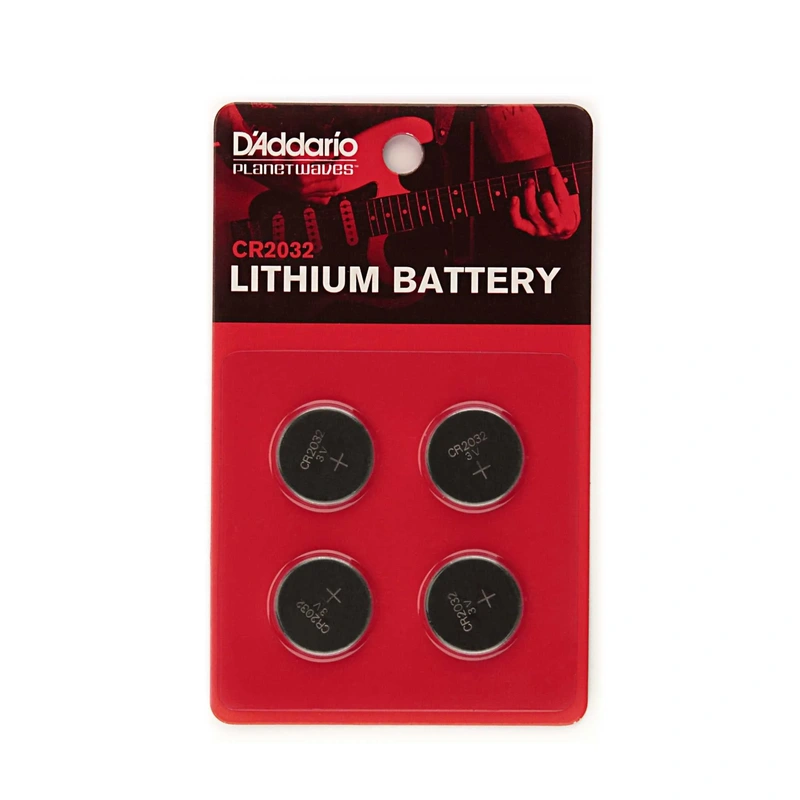 D'Addario CR2032 Lithium Batteries, 4-Pack