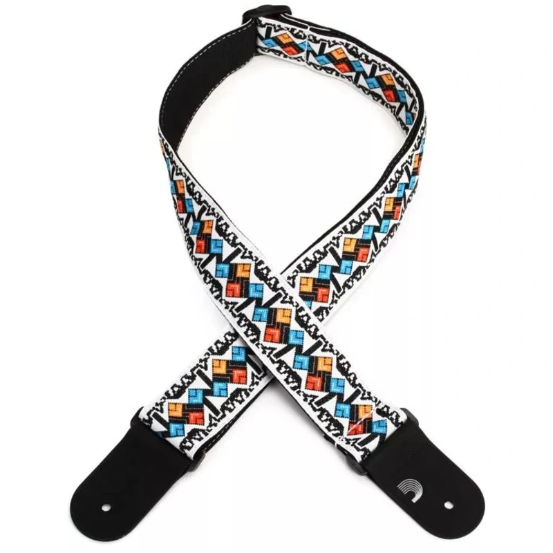 D'Addario Eco-Comfort Jacquard Woven Guitar Strap - White