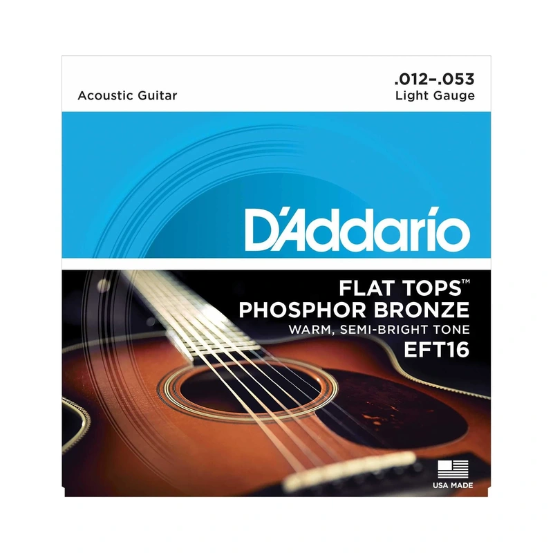D'Addario EFT16 Flat Tops Phosphor Bronze Light Gauge Guitar Strings