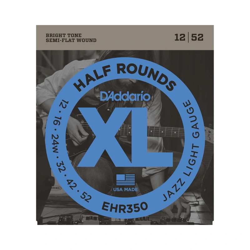 D'Addario EHR350 XL Half Rounds Jazz Light Gauge Electric Guitar Strings