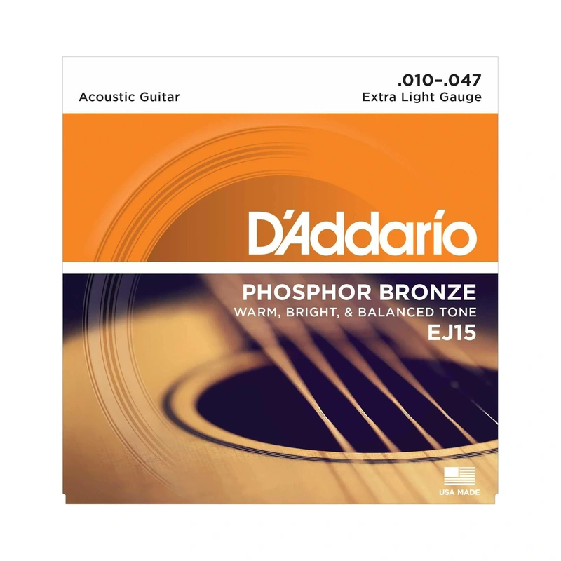 D'Addario EJ15 Phosphor Bronze Extra Light Gauge Acoustic Guitar Strings