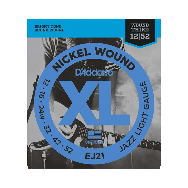 D'Addario EJ21 XL Nickel Round Wound Jazz Light Gauge Electric Guitar Strings