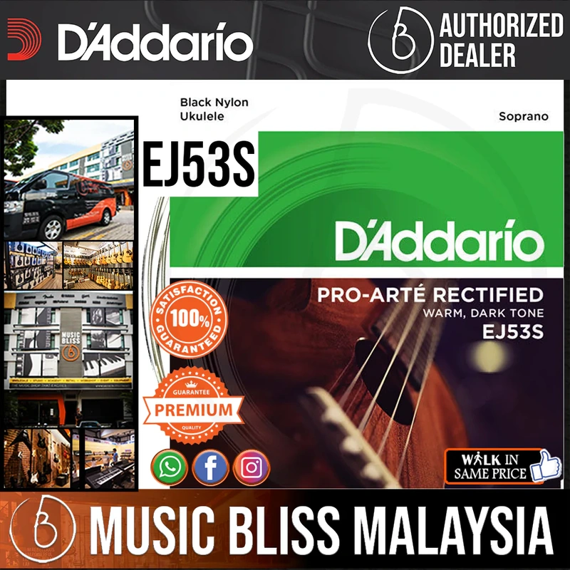 D'Addario EJ53S Pro-Art Rectified Ukulele Strings, Soprano