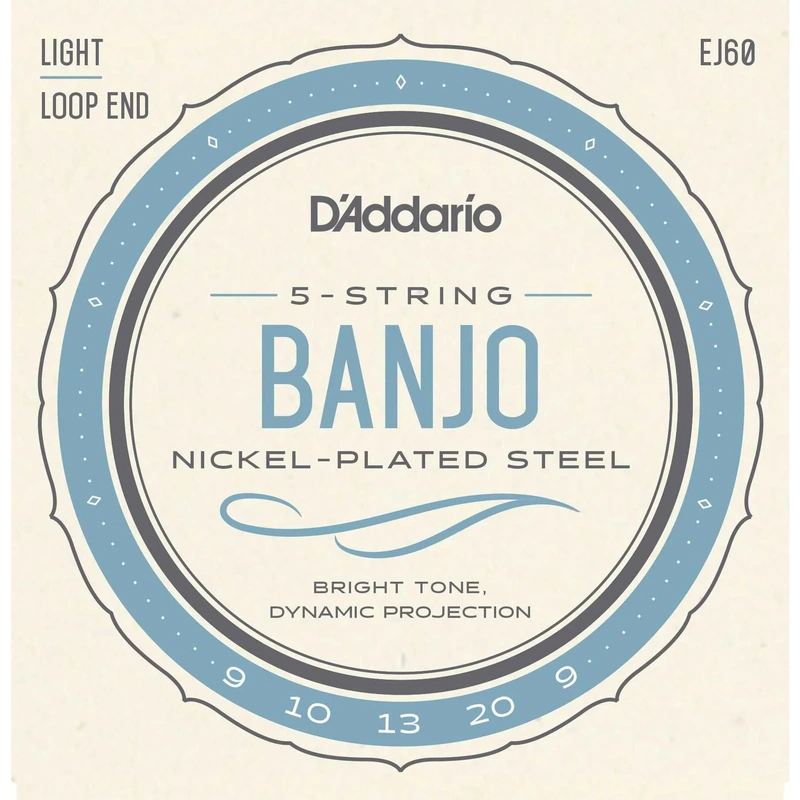 D'Addario EJ60 Nickel Plated Steel Light Gauge 5-String Banjo Strings