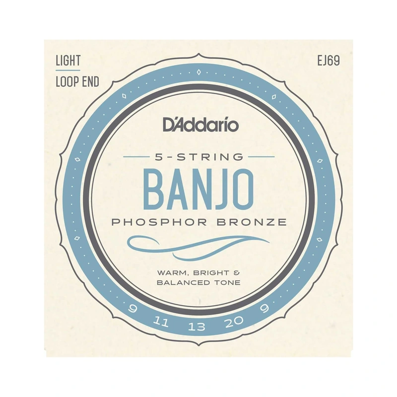 D'Addario EJ69 Phosphor Bronze Light Gauge 5-String Banjo Strings