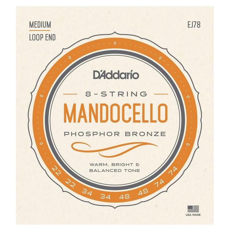 D'Addario EJ78 Phosphor Bronze Medium Gauge Mandocello Strings