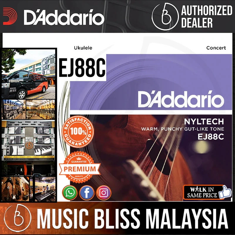 D'Addario EJ88C Nyltech Natural Nylon Ukulele Strings - Concert