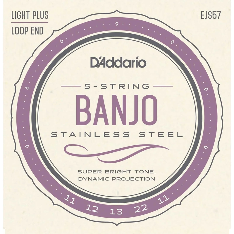 D'Addario EJS57 Stainless Steel Custom Medium Gauge 5-String Banjo Strings