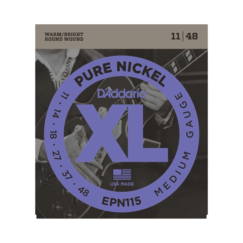 D'Addario EPN115 Round Wound XL Pure Nickel Medium Gauge Electric Guitar Strings