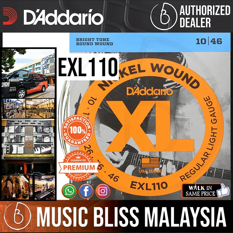 D'Addario EXL110 Nickel Wound Electric Strings -.010-.046 Regular Light