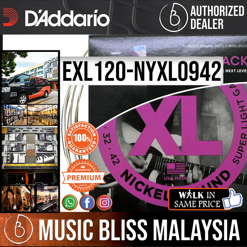D'Addario EXL120-NYXL0942 Ultra Pack 09-42 NYXL and EXL Bundle, Electric Guitar String Super Light Gauge