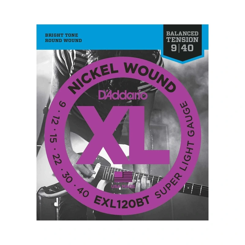 D'Addario EXL120BT XL Nickel Round Wound Balanced Tension Super Light Gauge Electric Guitar Strings