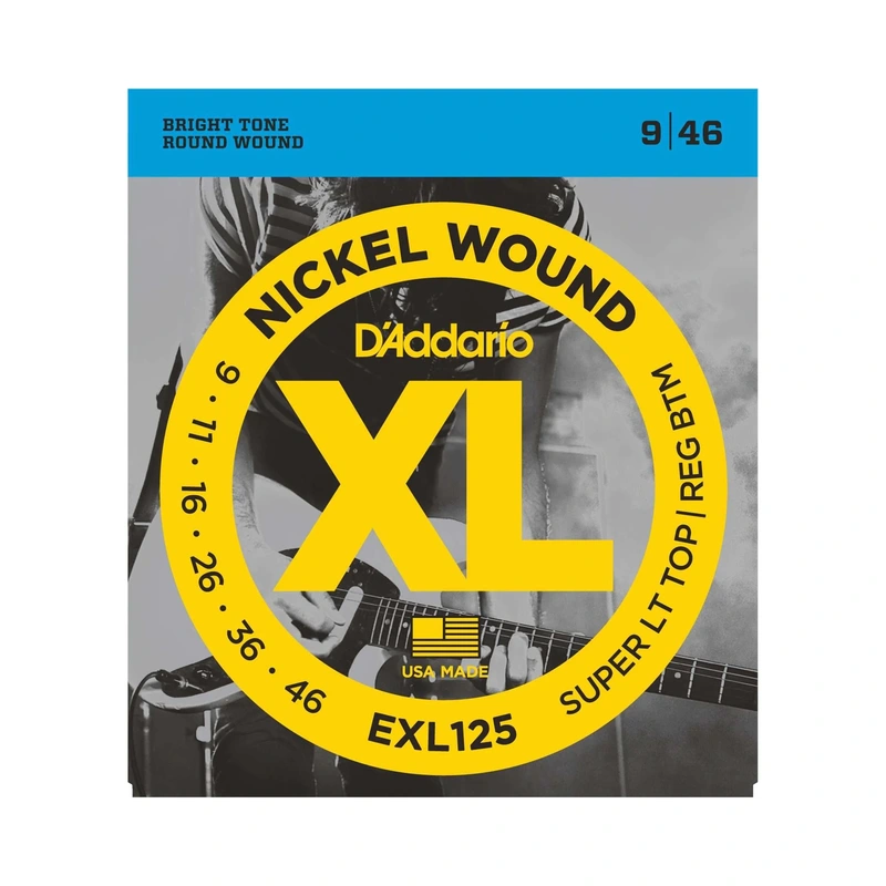 D'Addario EXL125 XL Nickel Round Wound Super Light Top / Regular Bottom Electric Guitar Strings