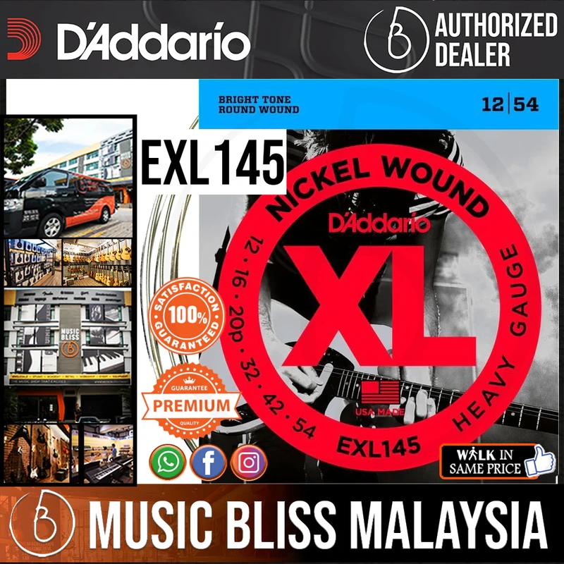 D'Addario EXL145 Nickel Wound Electric Strings -.012-.054 Heavy