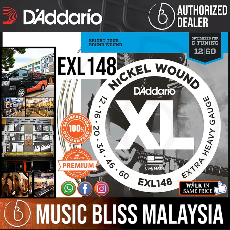 D'Addario EXL148 Nickel Wound Electric Strings -.012-.060 Extra Heavy