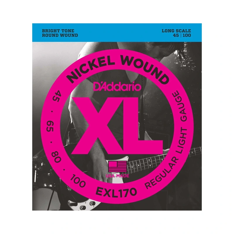 D'Addario EXL170 XL Nickel Round Wound Long Scale Light Gauge Electric Bass Strings
