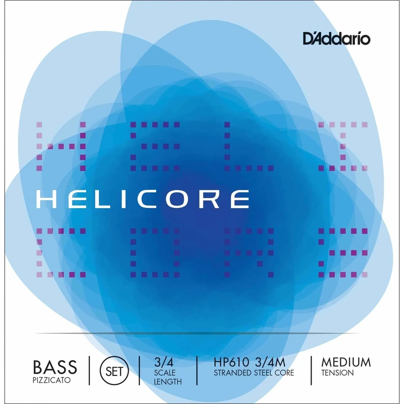 D'Addario Helicore HP610 3/4 Scale Medium Tension Stranded Steel Core Pizzicato Bass Strings