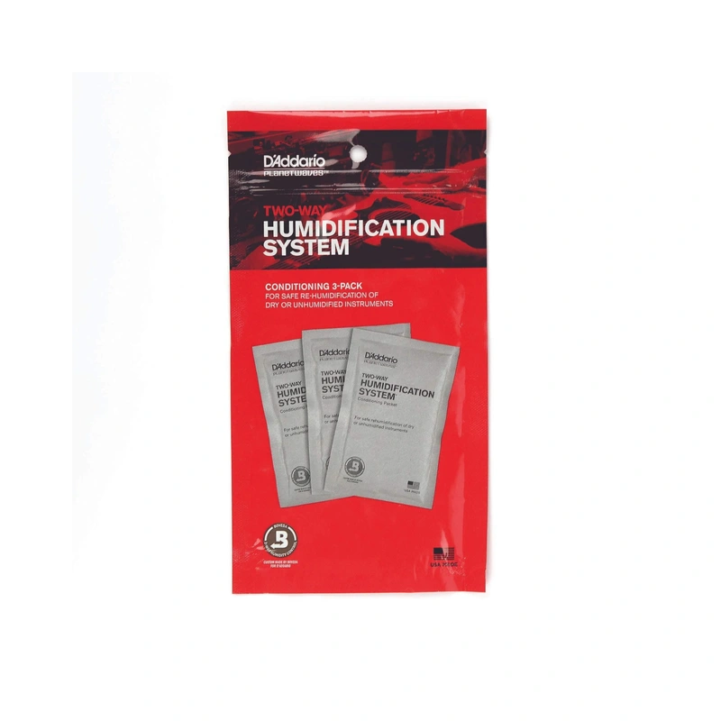 D'Addario Humidification System 2-Way Conditioning Packets for Extreme Dryness, 3-Pack