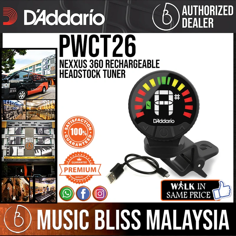 D'Addario Nexxus 360 Rechargeable Headstock Tuner