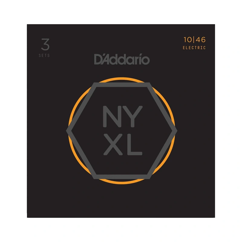 D'Addario NYXL Flexsteel Light Gauge Electric Guitar Strings, Three Pack