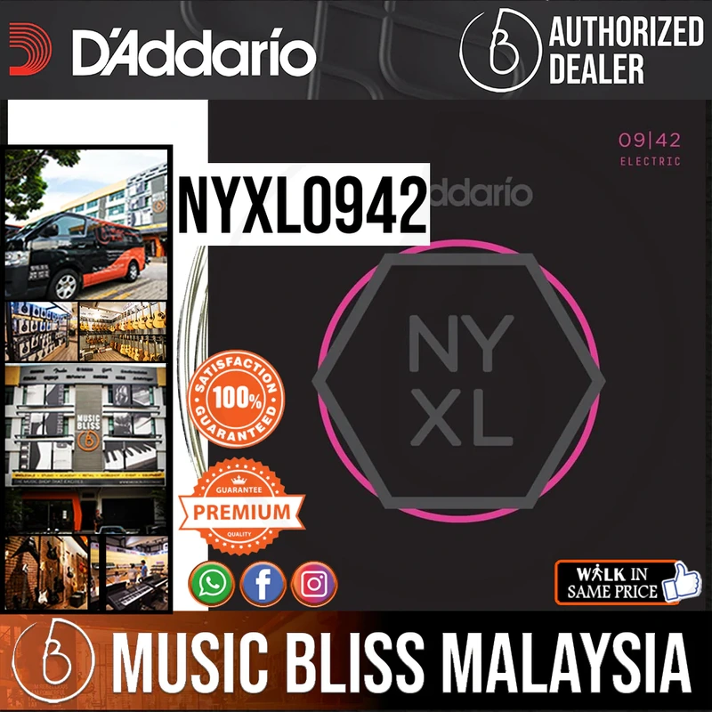 D'Addario NYXL0942 Nickel Wound Electric Strings -.009-.042 Super Light