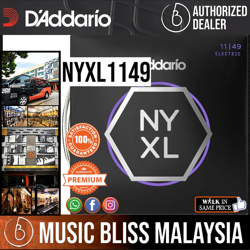 D'Addario NYXL1149 Nickel Wound Electric Strings -.011-.049 Medium