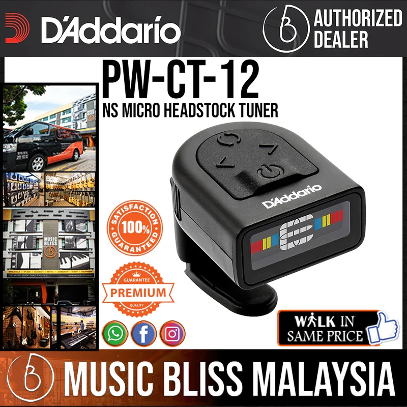 D'Addario PW-CT-12 NS Micro Headstock Tuner