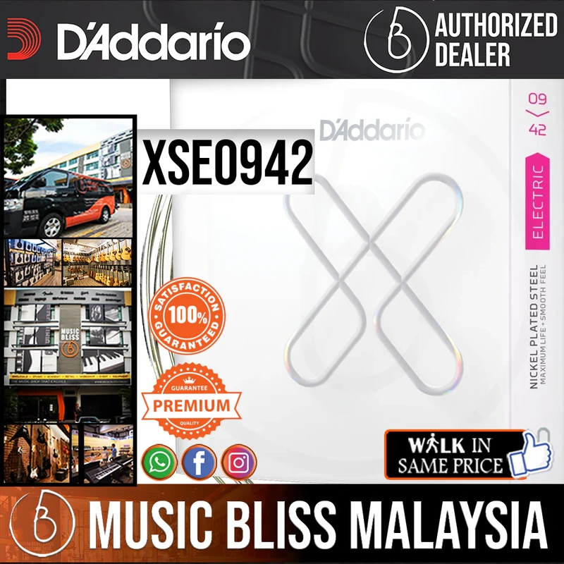 D'Addario XSE0942 Nickel-plated Steel-coated Electric Guitar Strings - .009-.042 Super Light