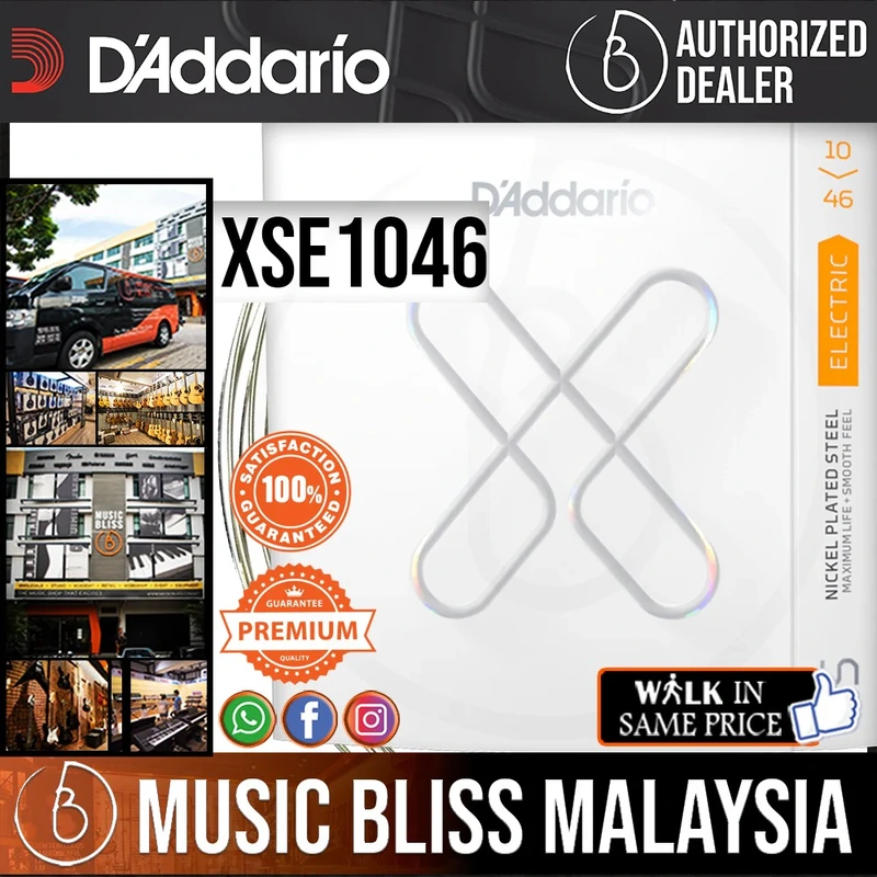D'Addario XSE1046 Nickel-plated Steel-coated Electric Guitar Strings - .010-.046 Regular Light
