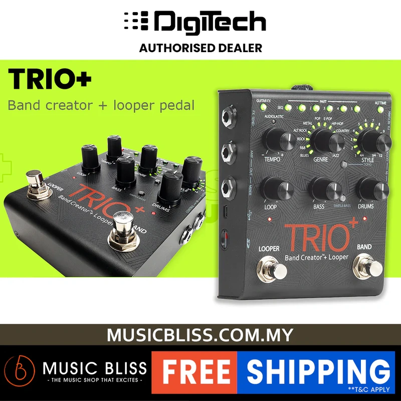 DigiTech TRIO+ Band Creator and Looper Guitar Effects Pedal