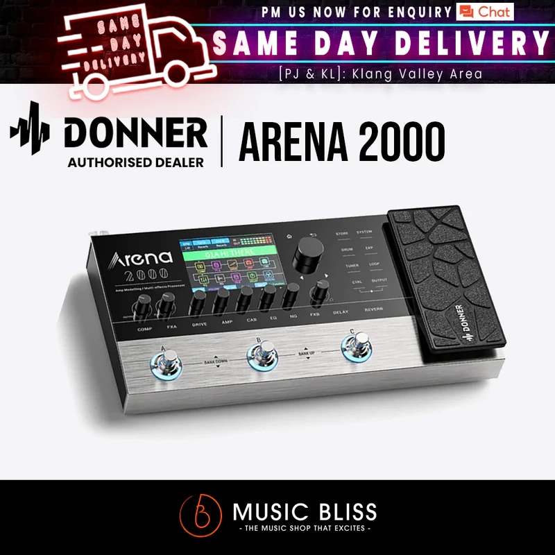 Donner Arena 2000 Multi-Effect Guitar Pedal AMP Modeling Multiple Effects Processor
