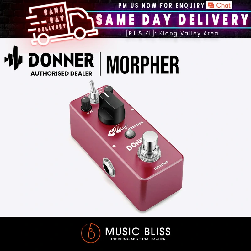 Donner Distortion Guitar Pedal, Morpher Distortion 3 Modes Natural, Tight, Classic Crunch 80s Metal for Electric Guitar True Bypass