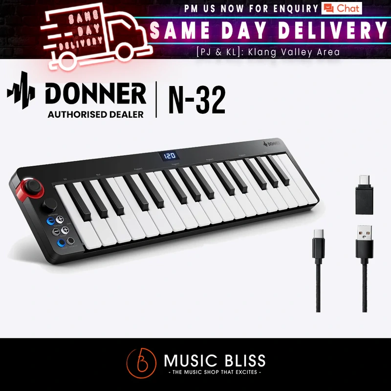Donner N-32 32-Key MIDI Keyboard Controller Sequencer