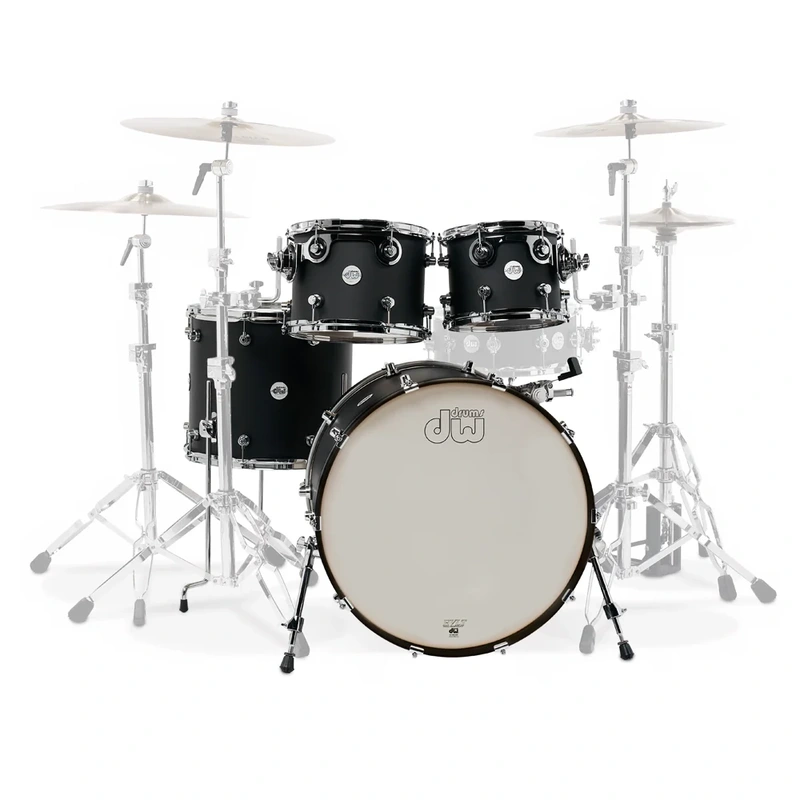 DW Design Series 4-Piece Shell Pack  - Satin Black