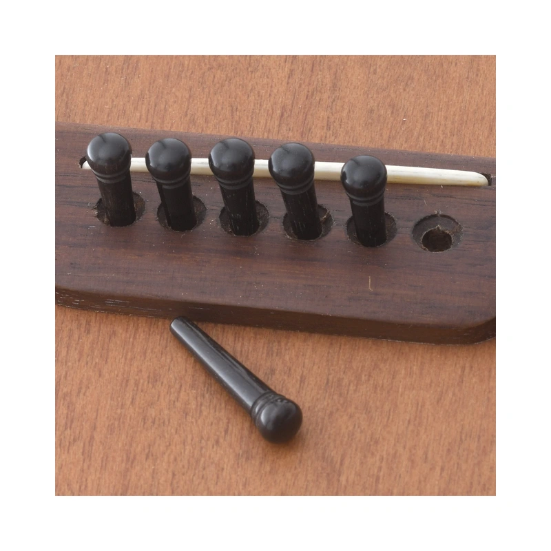 Ebony Oversize Bridge Pins, Slotted, Set of 6