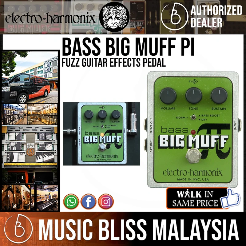 Electro Harmonix Bass Big Muff Pi Fuzz Guitar Effects Pedal