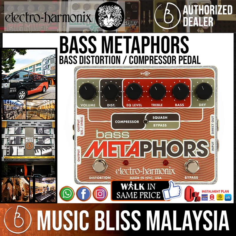 Electro Harmonix Bass Metaphors Bass Distortion / Compressor Pedal