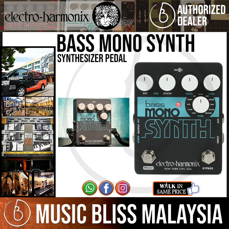 Electro Harmonix Bass Mono Synth Synthesizer Pedal
