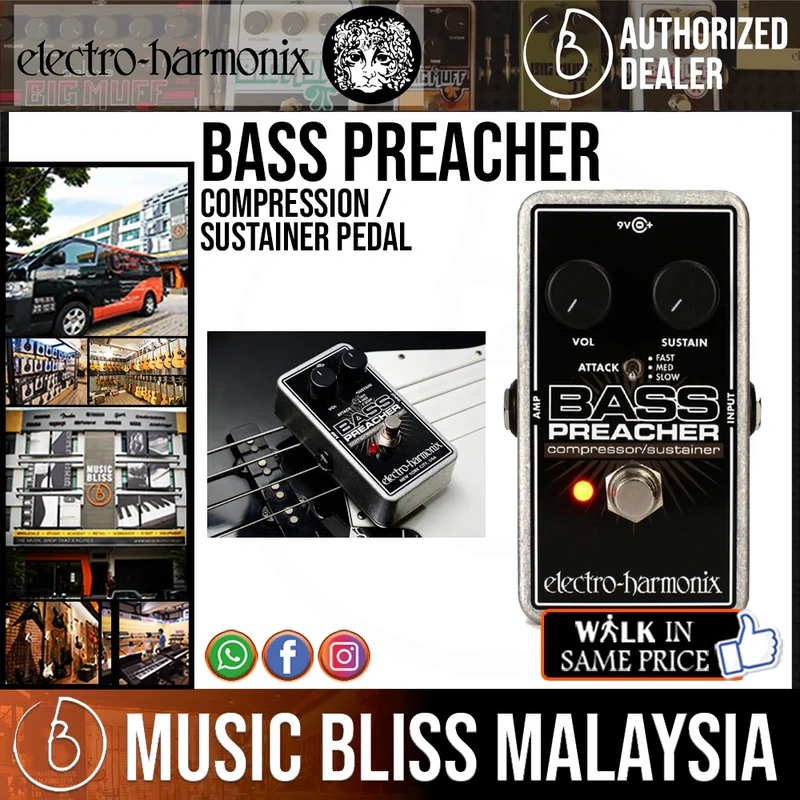 Electro Harmonix Bass Preacher Compression / Sustainer Pedal
