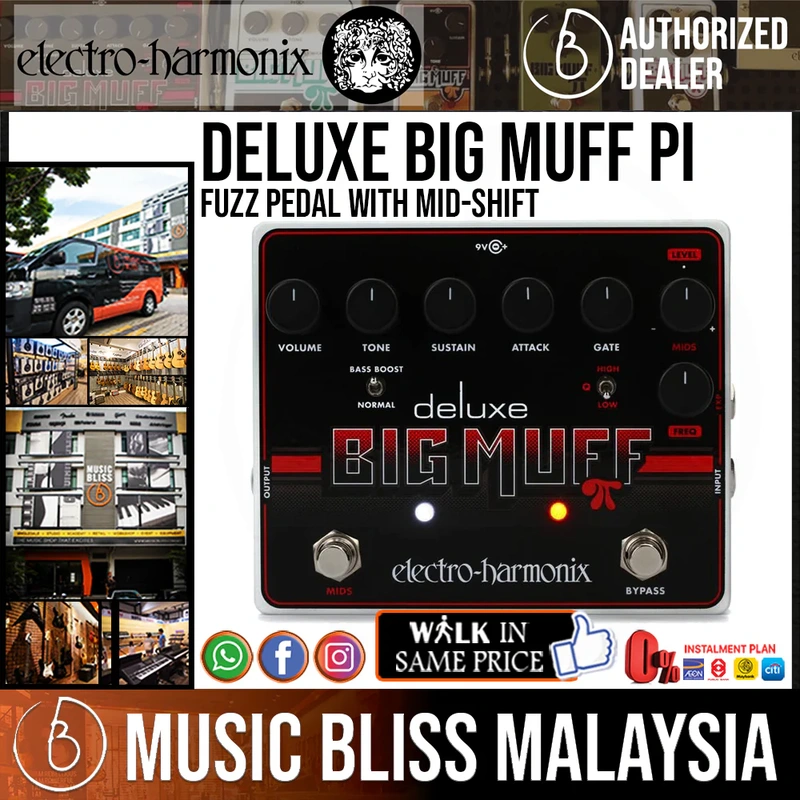 Electro Harmonix Deluxe Big Muff Pi Fuzz Pedal with Mid-Shift