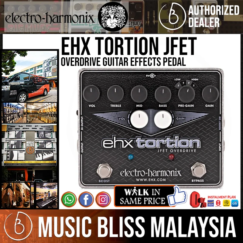 Electro Harmonix EHX Tortion JFET Overdrive Guitar Effects Pedal