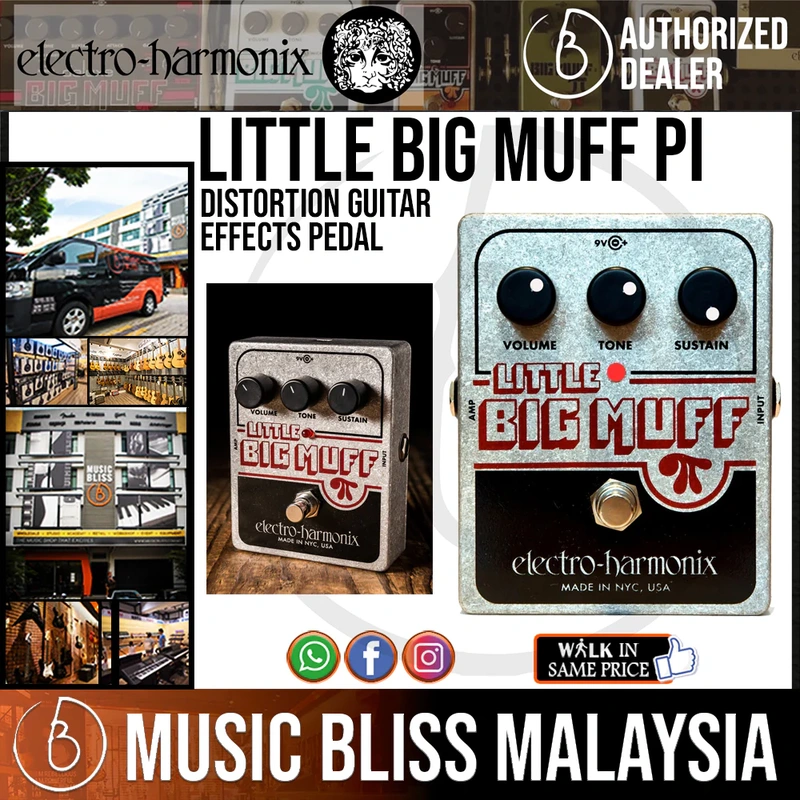 Electro Harmonix Little Big Muff PI Distortion Guitar Effects Pedal
