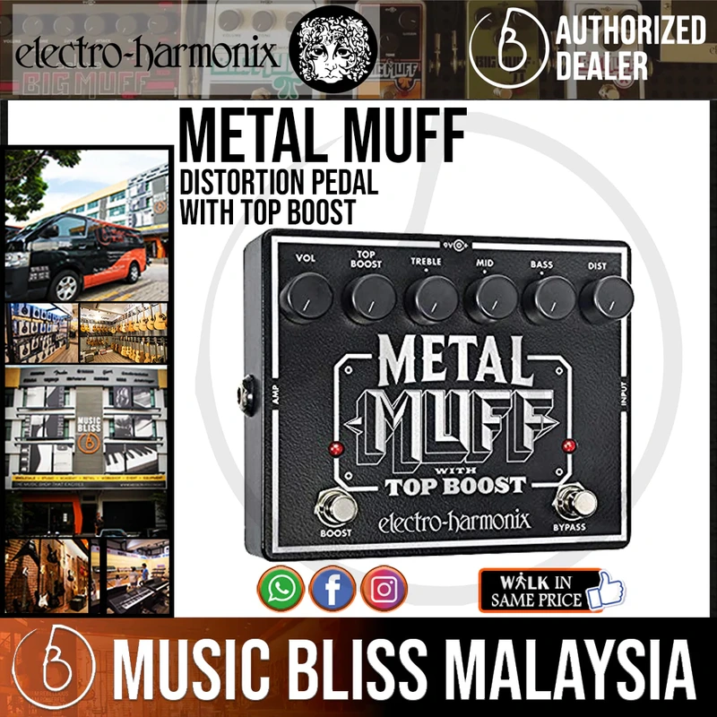 Electro Harmonix Metal Muff Distortion Pedal with Top Boost