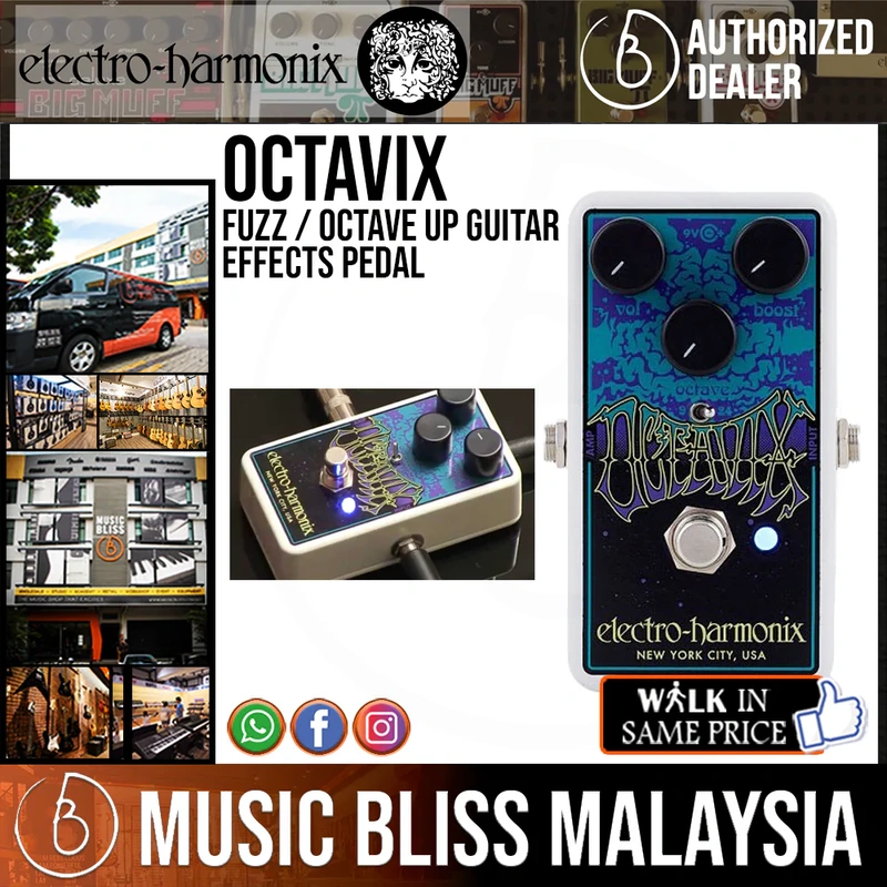 Electro Harmonix Octavix Fuzz / Octave Up Guitar Effects Pedal