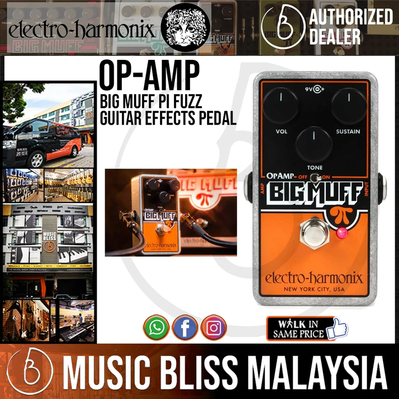 Electro Harmonix Op-amp Big Muff Pi Fuzz Guitar Effects Pedal